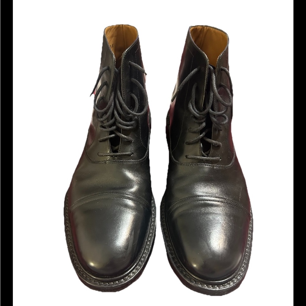 Ferragamo Tramezza Milano Cap Toe Leather Dress Boots 8.5E Made in Italy